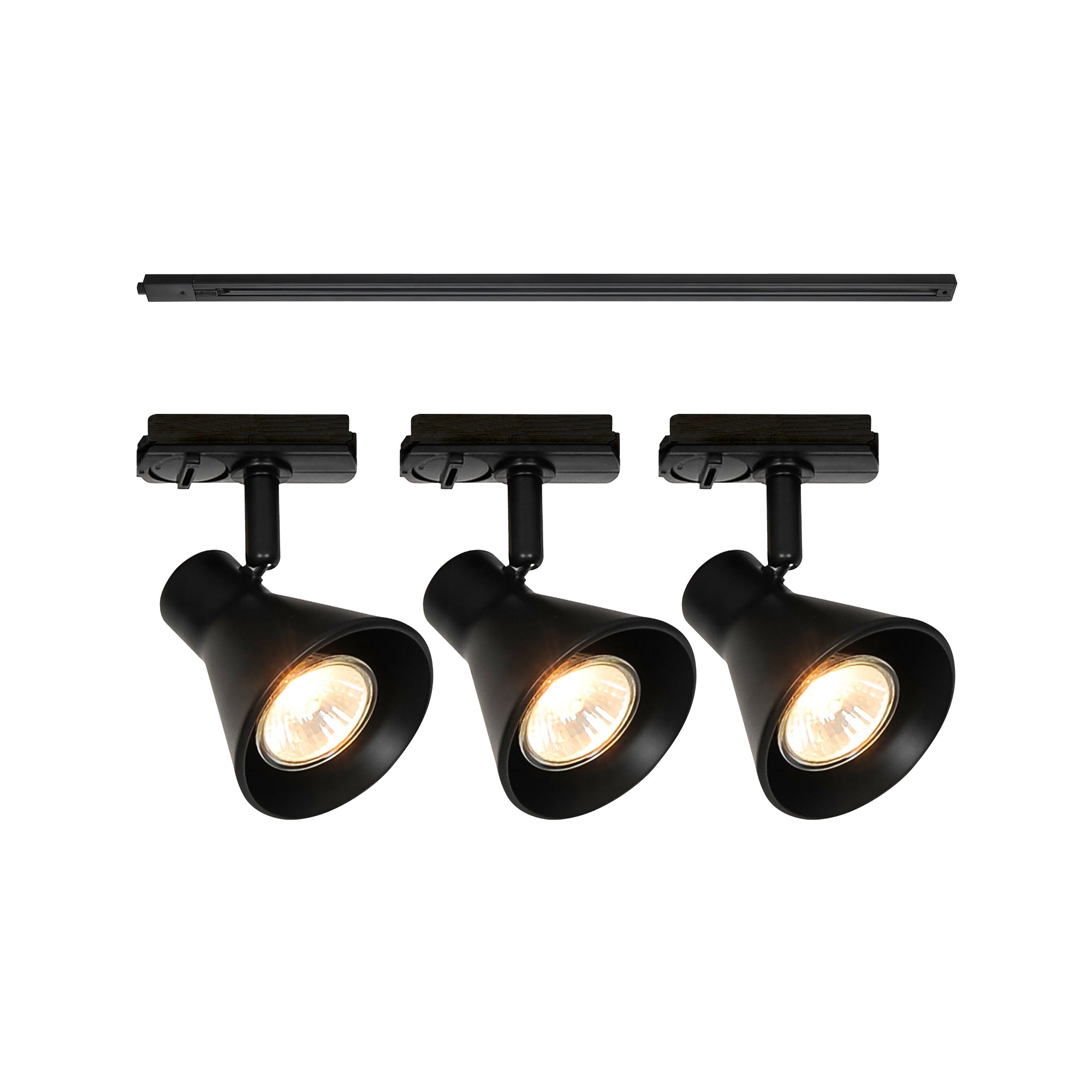 Oak Link 3 1M Rail Surface-Mounted Spot GU10 Black