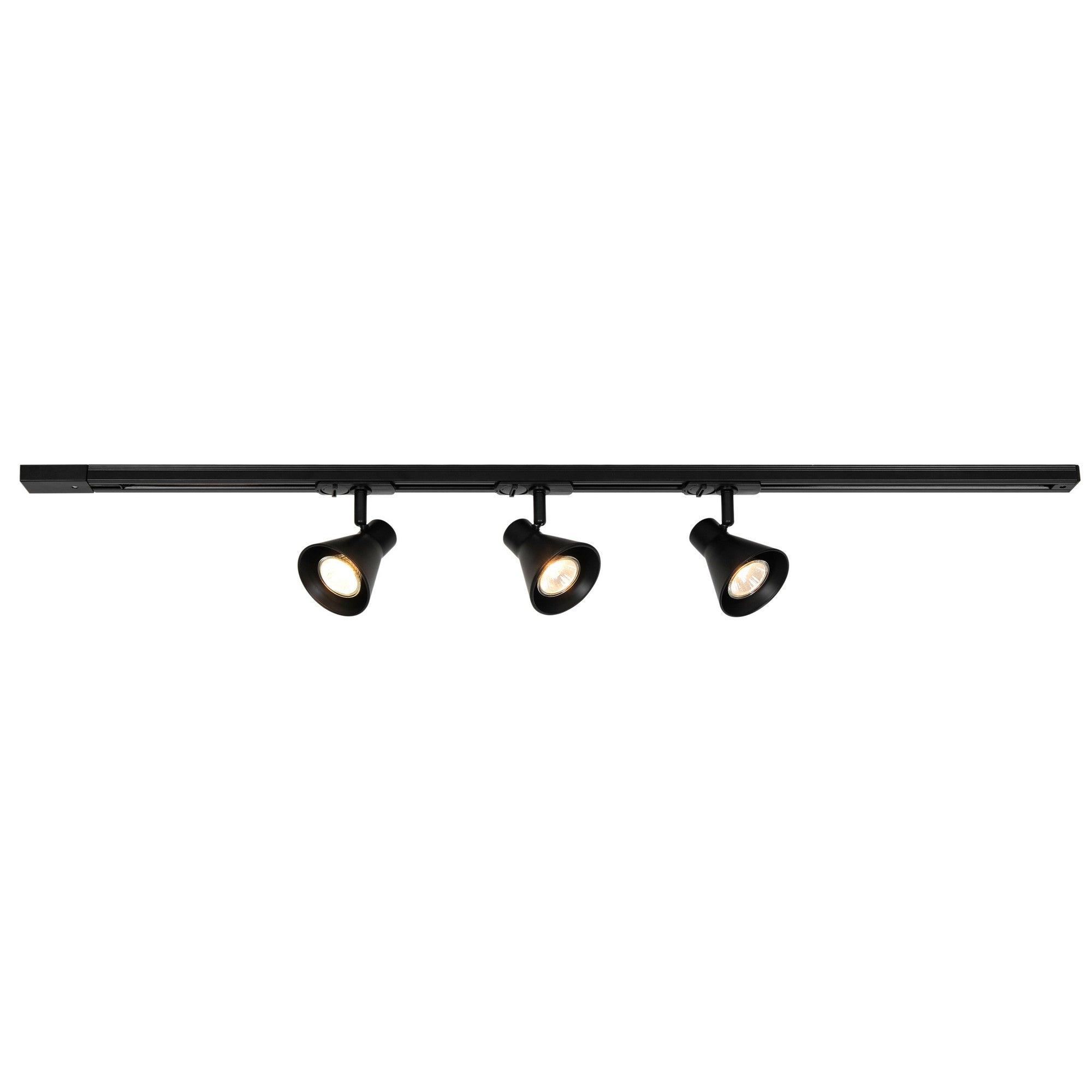 Oak Link 3 1M Rail Surface-Mounted Spot GU10 Black