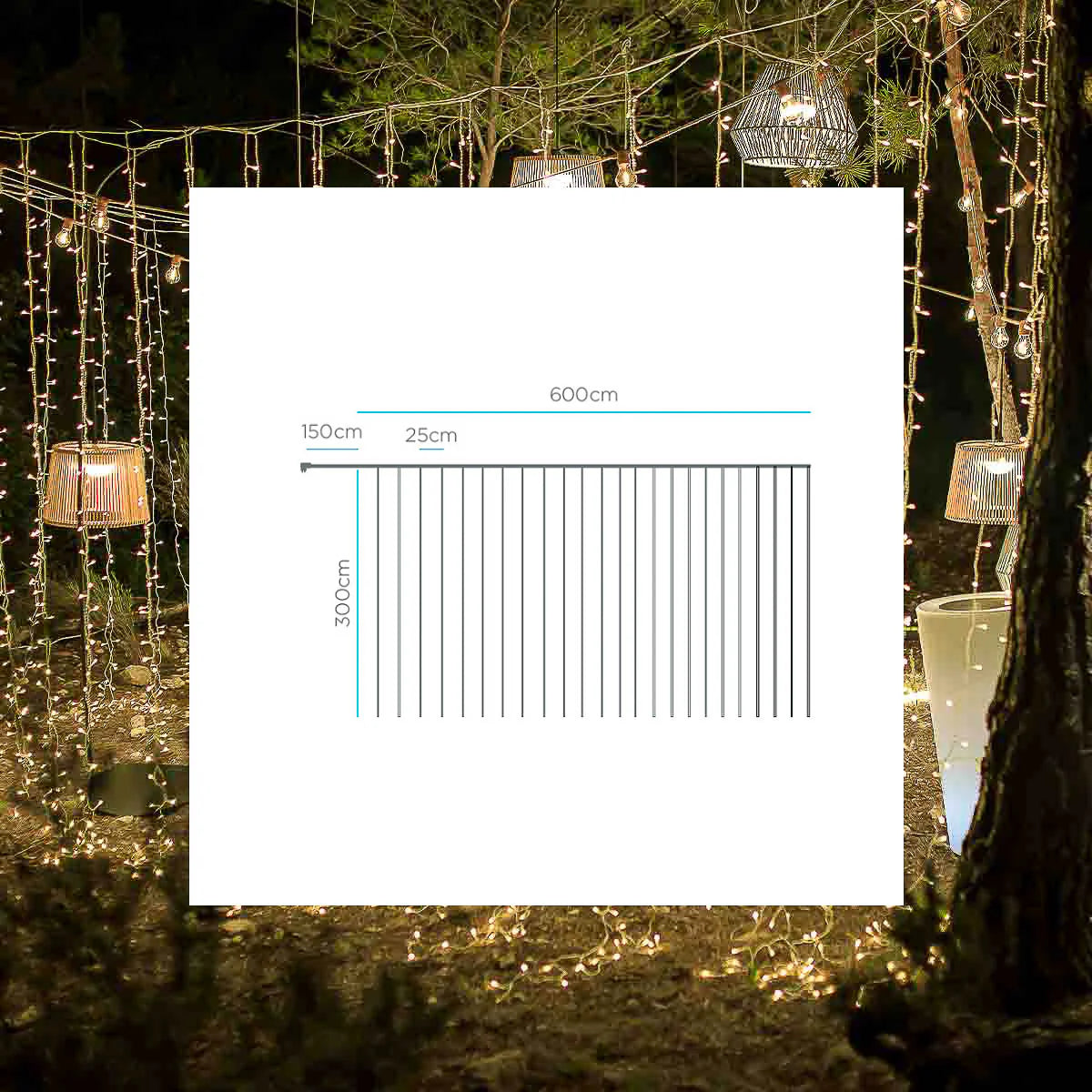 Luce 6x3 meter Buitenlichtgordijn