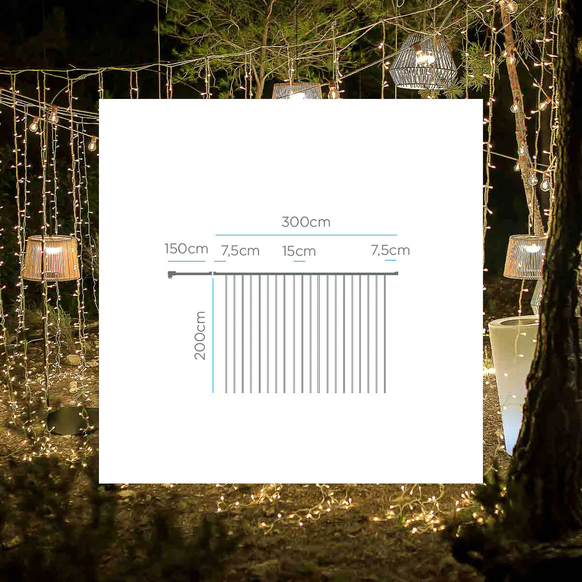 Luce 3x2 meter Buitenlichtgordijn