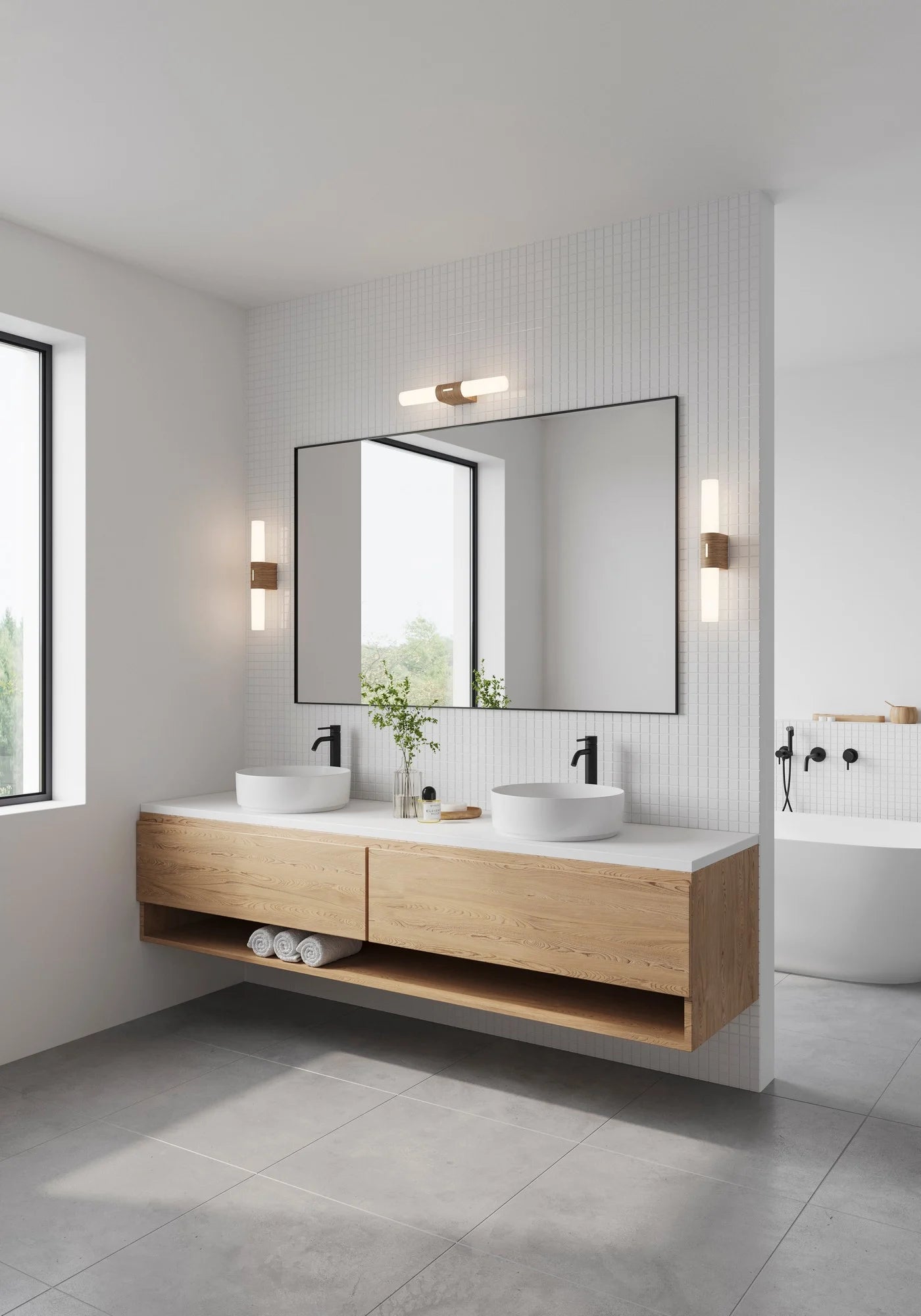 Helva Double Basic | Wandlamp | Hout Foil