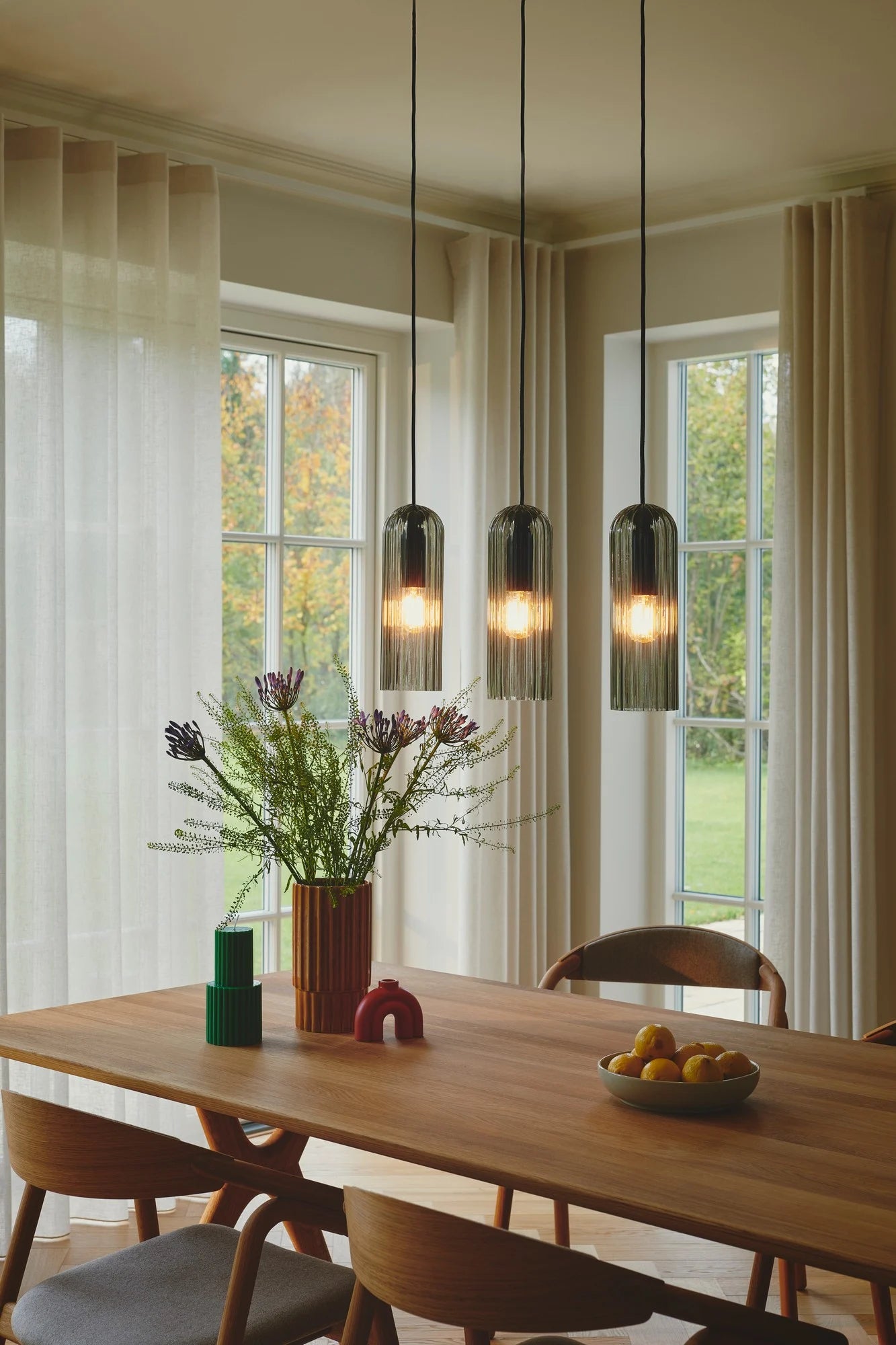 Miella | 3 x Hanglamp | Gerookt Glas