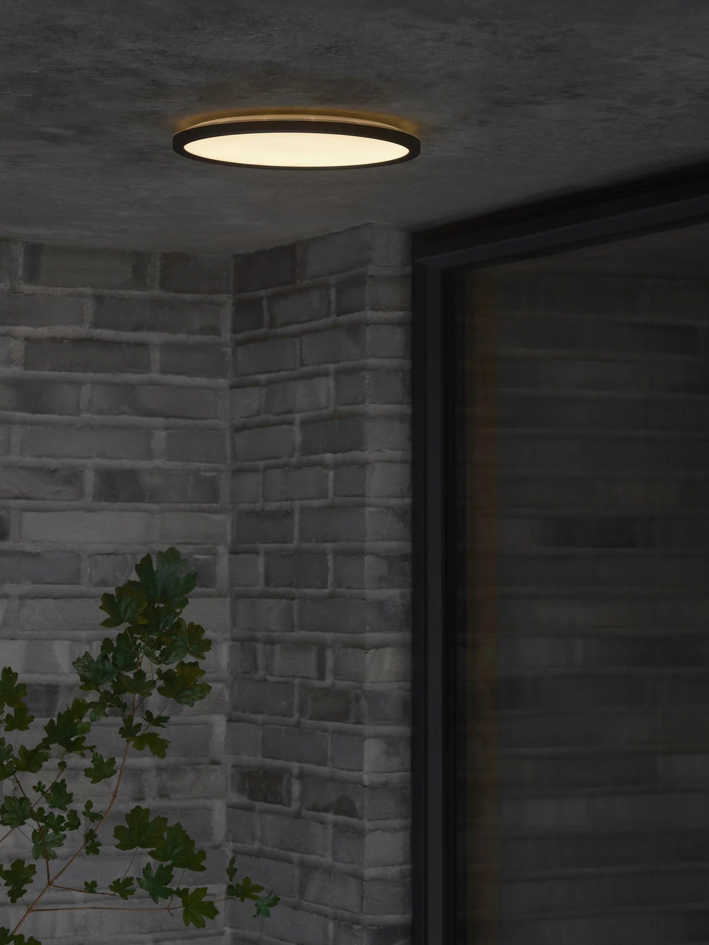 Oja 29 Outdoor Round | Plafondlamp | Zwart