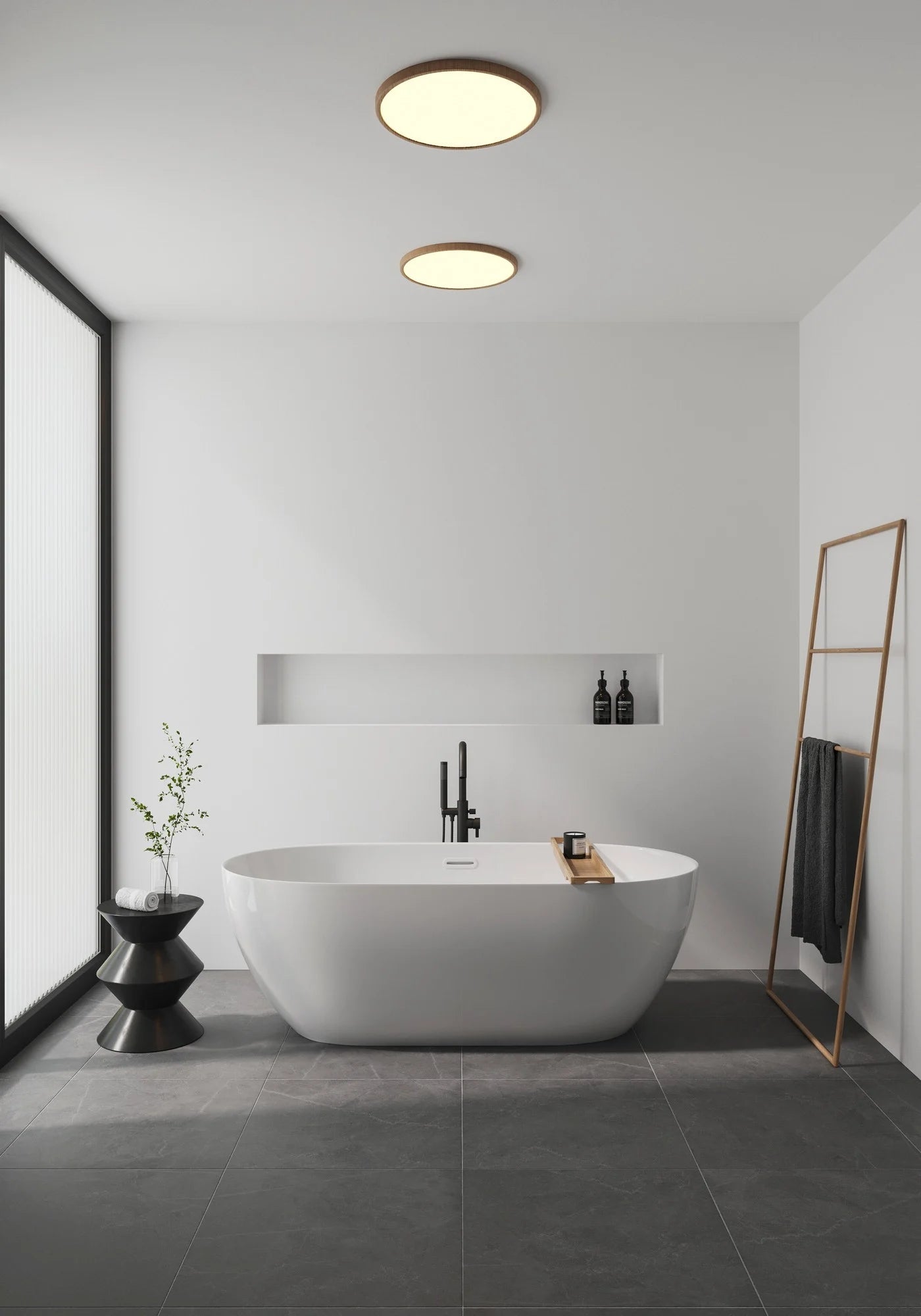 Oja 42 IP54 2700K Dim | Plafondlamp | Hout Foil