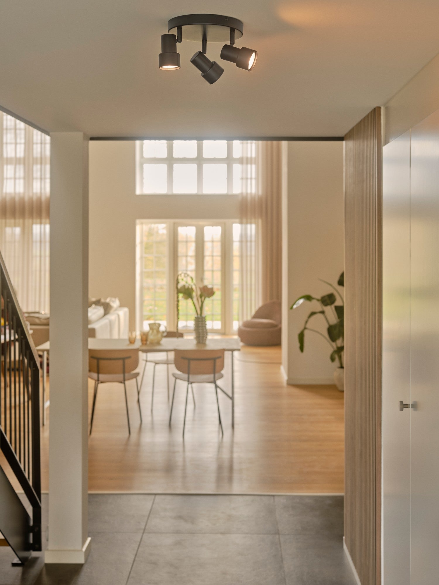 Boston 3x Plafondlamp GU10 Zwart