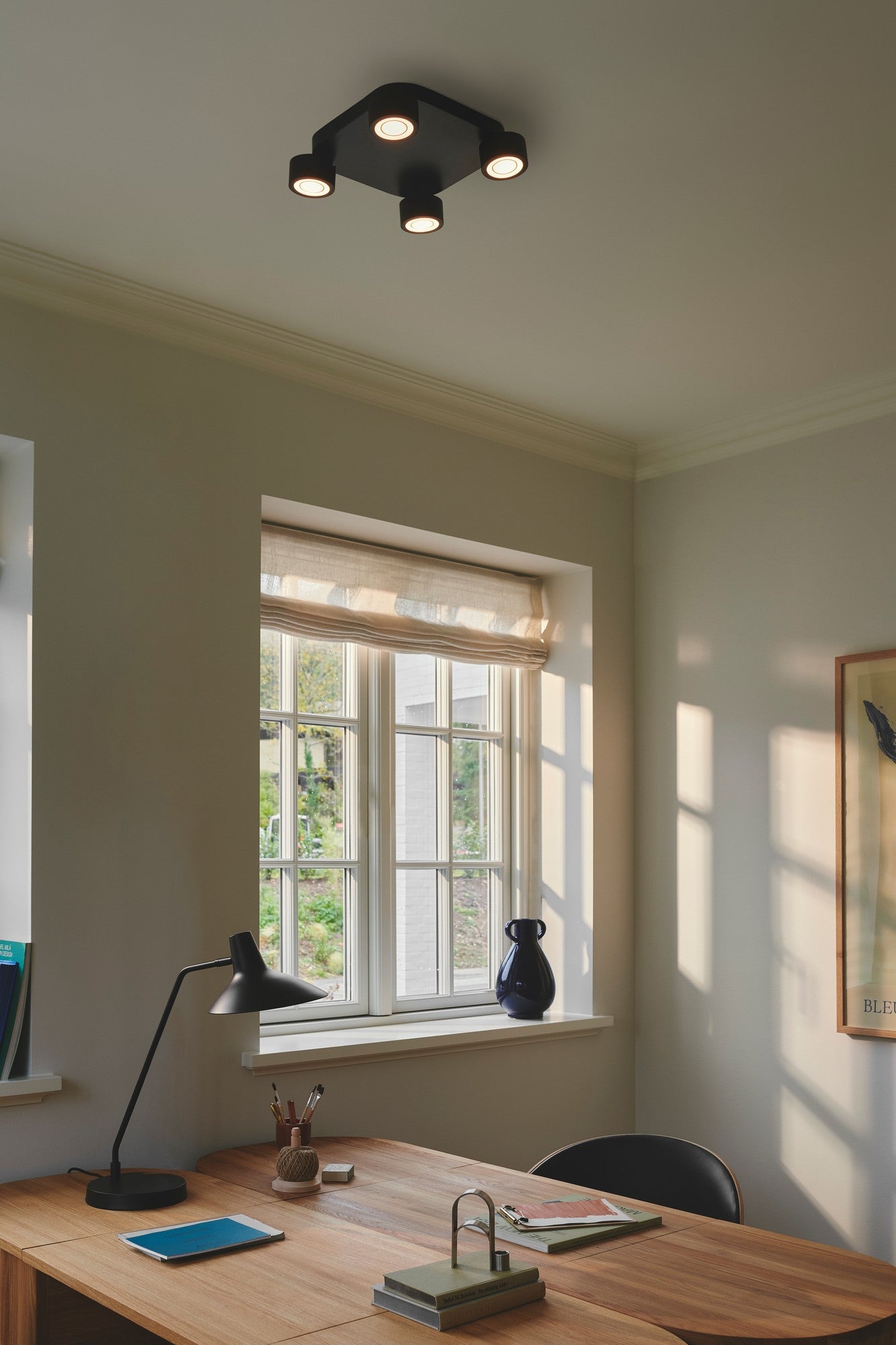 Clyde 4  Plafondlamp Zwart