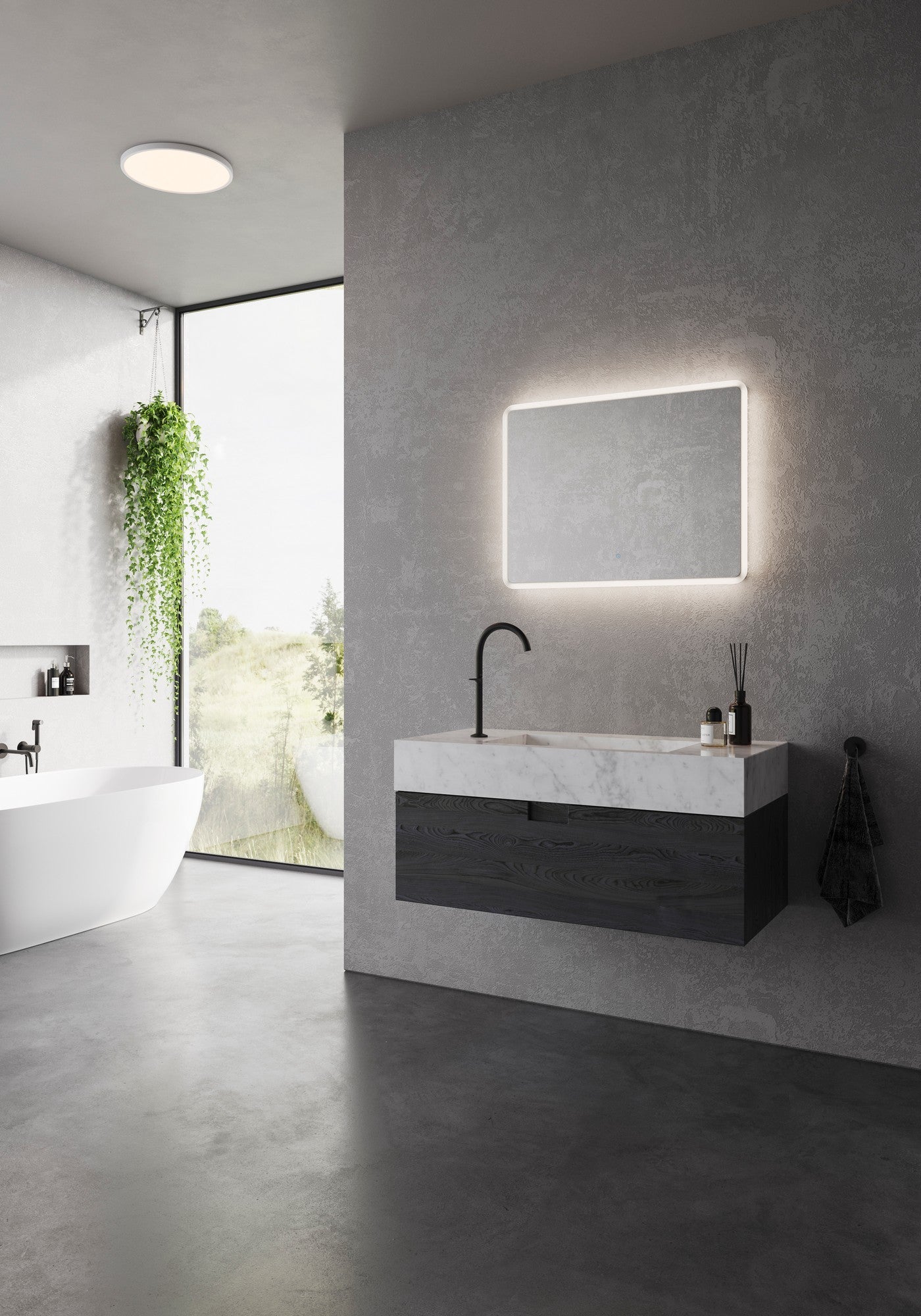 Dovina 60x80 Spiegel + lamp Clear