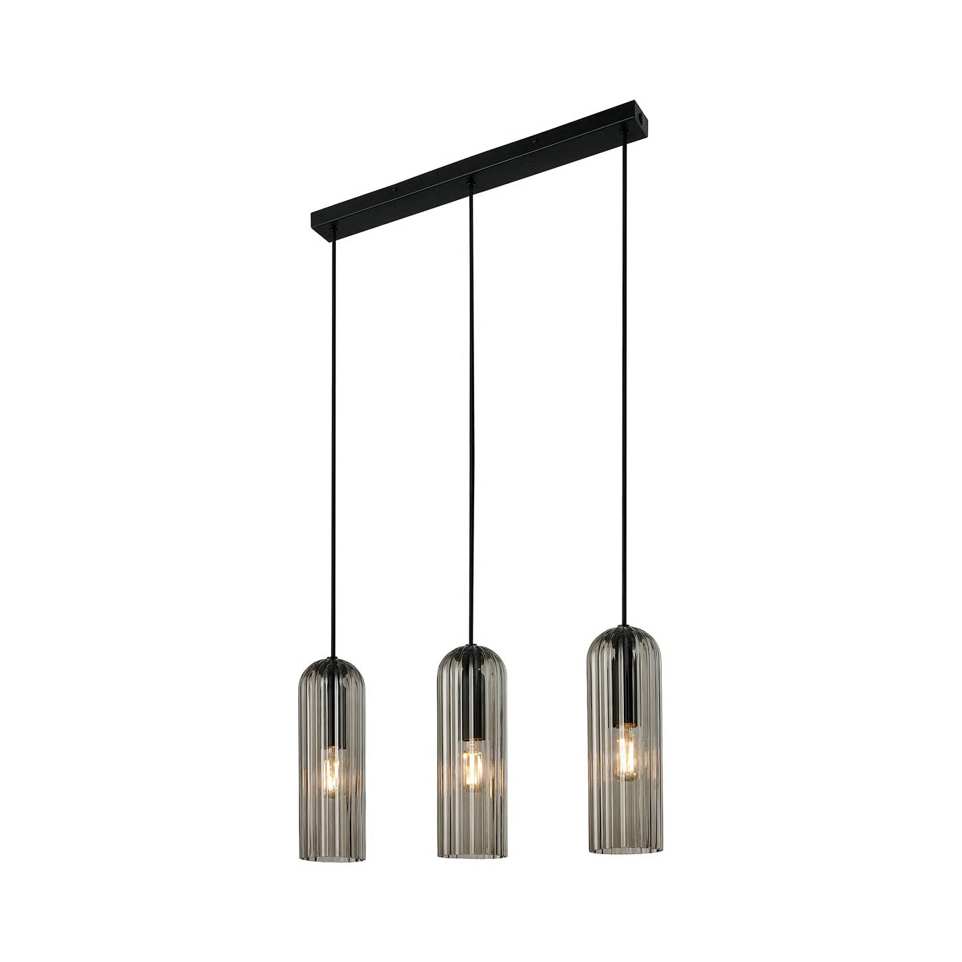 Miella | 3 x Hanglamp | Gerookt Glas