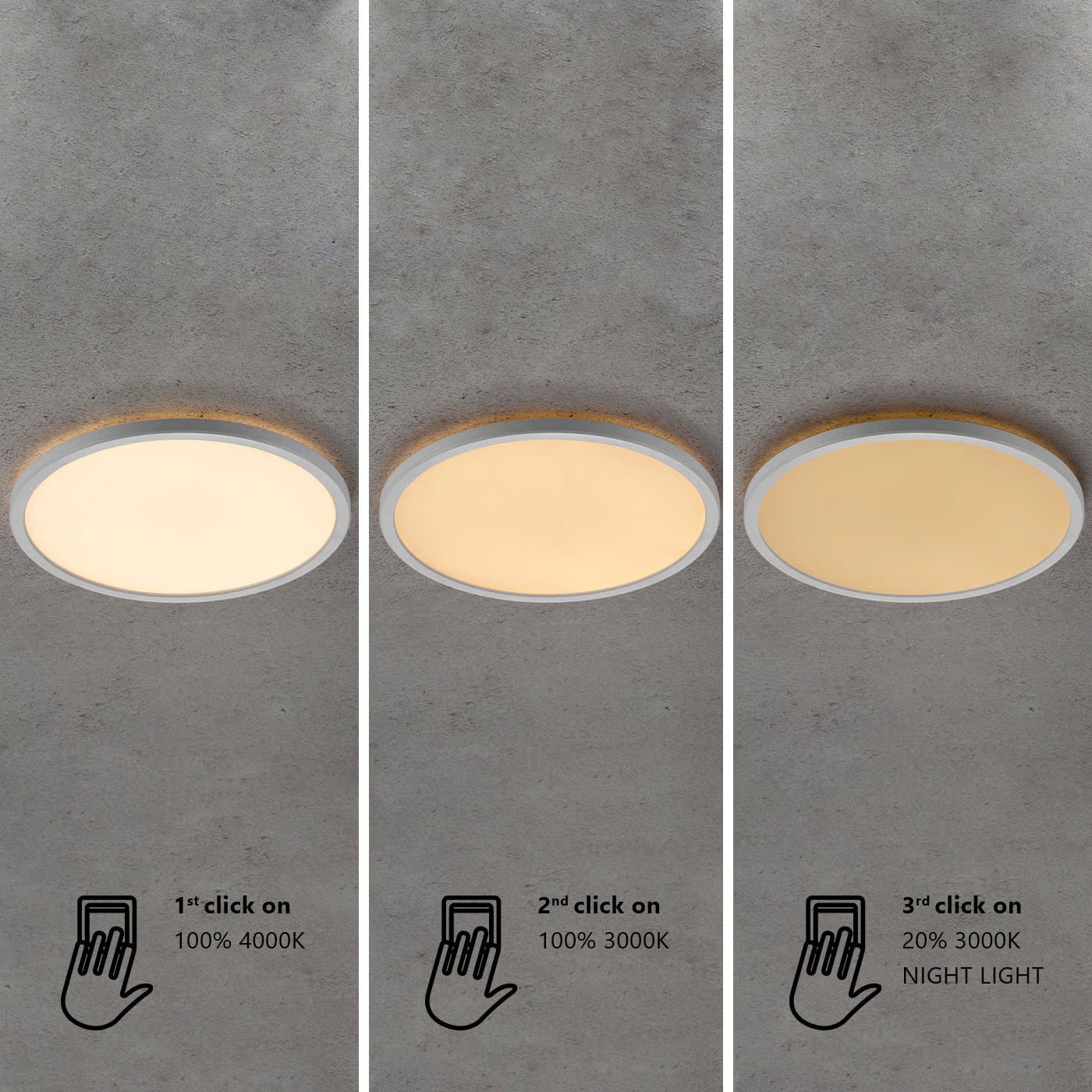 Oja 42 IP54 3000/4000K | 3-step Plafondlamp | Chroom