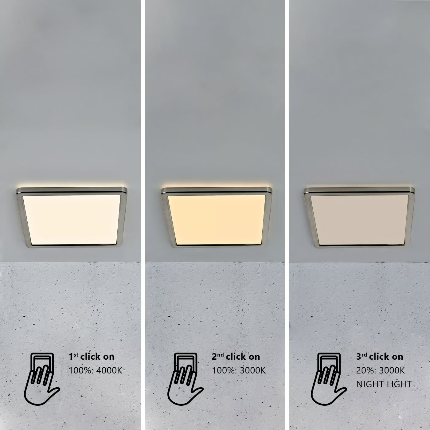 Oja 29 Square IP20 3000/4000K | Plafondlamp | Geborsteld nikkel