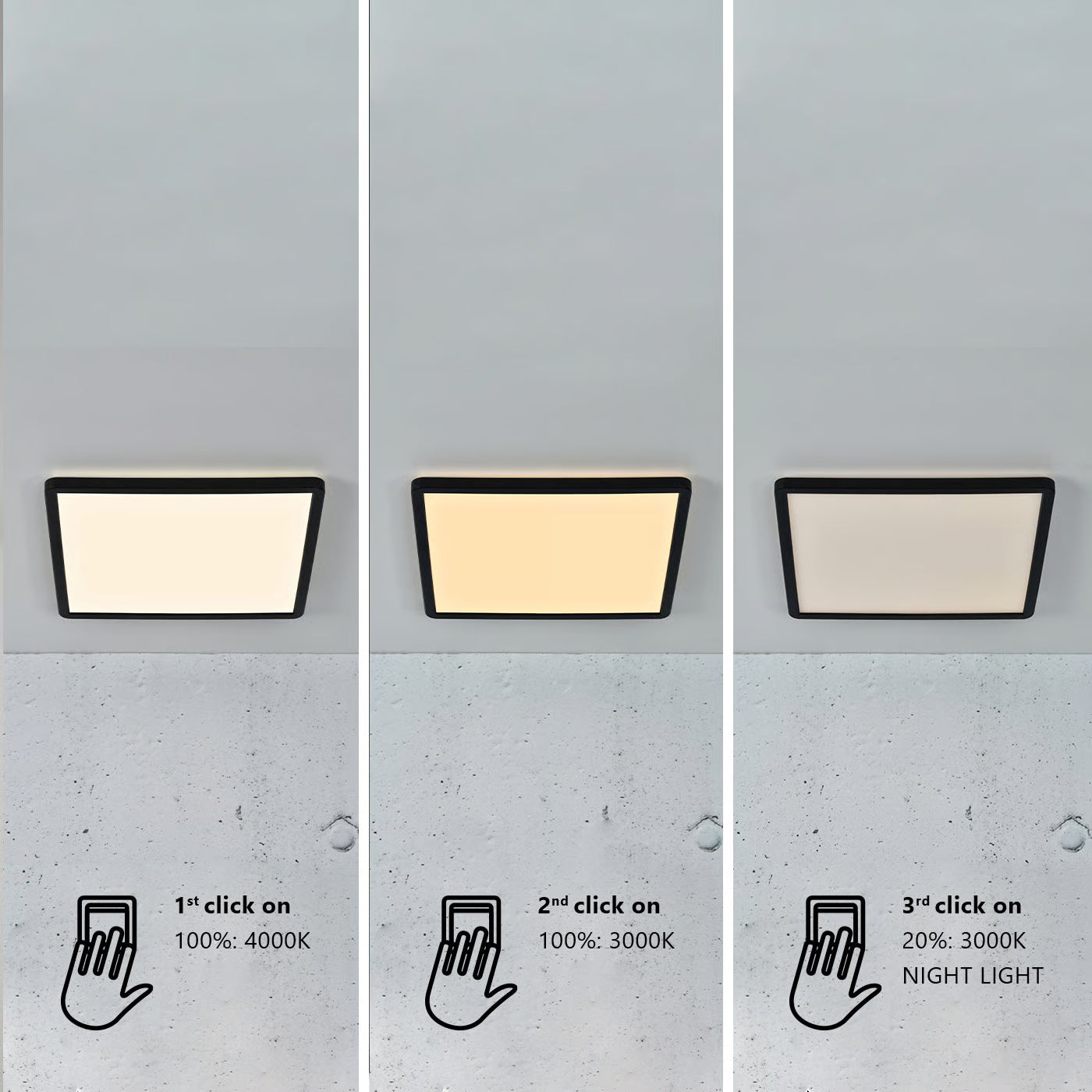 Oja 29 Square IP54 3000/4000K | Plafondlamp | Zwart
