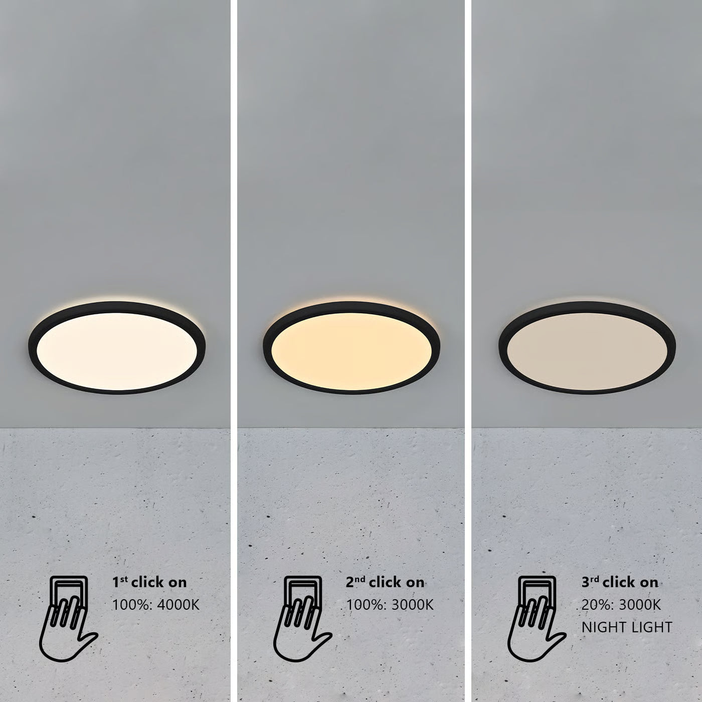 Oja 42 IP54 3000/4000K |3-step  Plafondlamp | Zwart